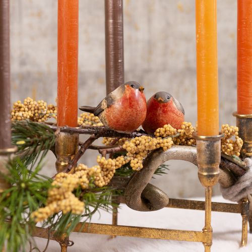 Floristik24 Figurines Robin en Céramique - Tons Rouges et Naturels, 5,4 cm - Parfaites pour le Jardin et la Maison - Pack de 4