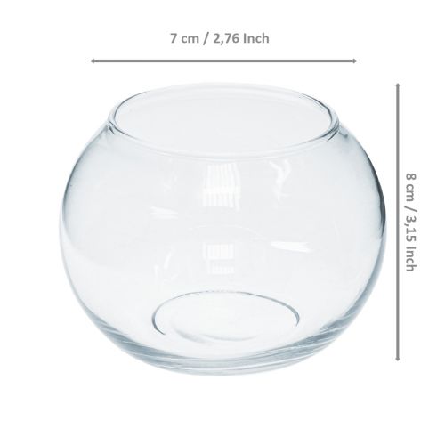 Article Vase Boule Mini Vase Rond en Verre Déco H8cm Ø7cm