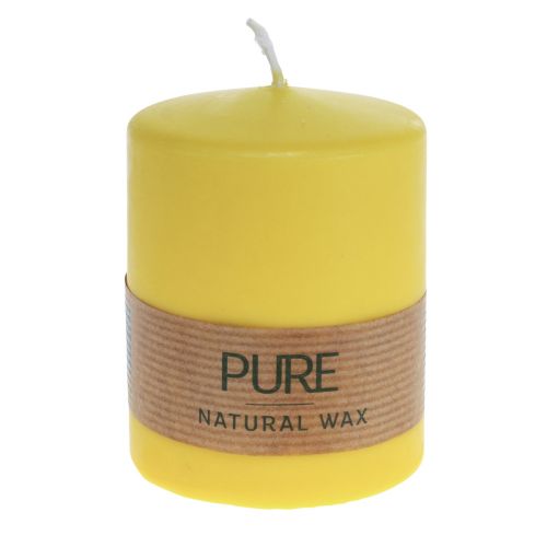 Bougie pilier jaune citron Bougies Wenzel Bougies PURE 90×70mm