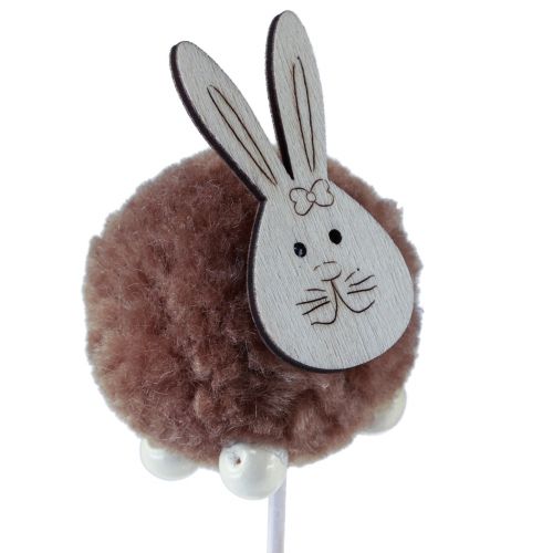 Article Lapins de Pâques en pompon sur pique de fleurs 28cm 16pcs