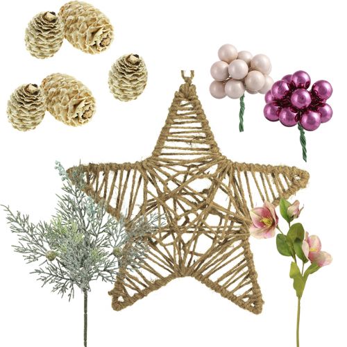 Article Coffret DIY décoration Noël étoile jute à suspendre Ø28cm