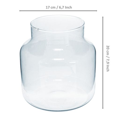 Article Vase en Verre Vase Fleur Rond Grand Verre 100% Recyclé H20 Ø17cm