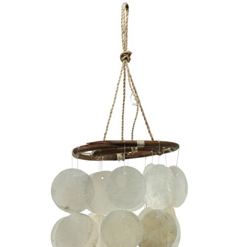 Article Capiz carillon à vent suspendu décoration coquillages disques de nacre 95cm