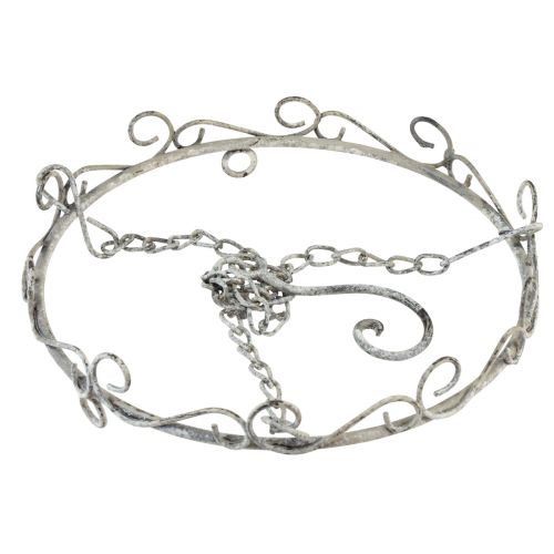 Article Décoration à suspendre décoration métal gris blanc vintage Ø20cm H30cm
