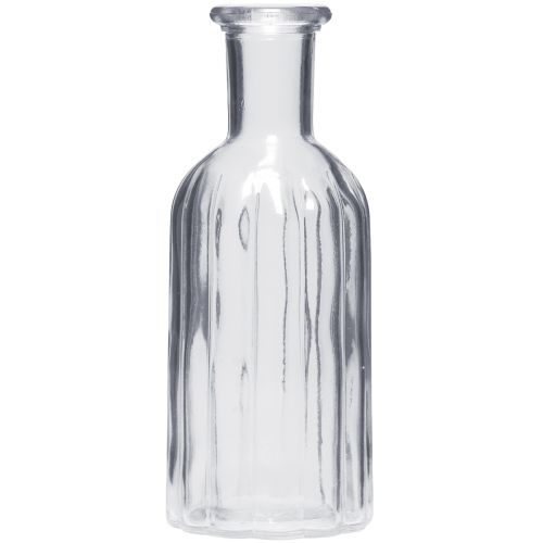 Floristik24 Vase bouteille, vase en verre, vase haut, transparent, Ø7,5 cm, H19,5 cm, 2 pièces