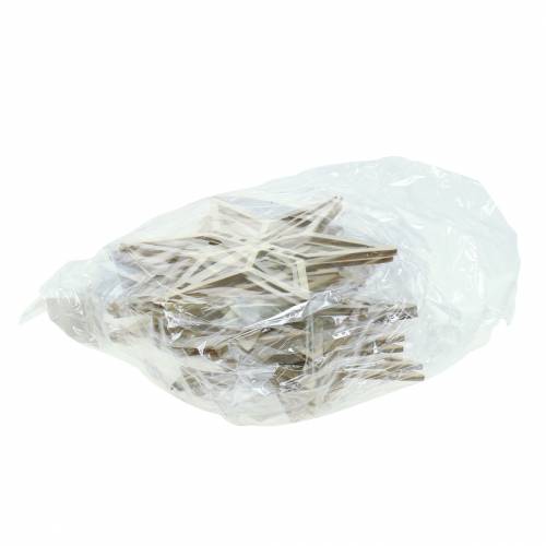 Floristik24 Etoile 3D bois à suspendre 13,5cm 6pcs