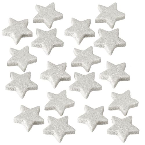 Floristik24 Étoiles dispersées avec crème pailletée 2,5 cm 96 pièces