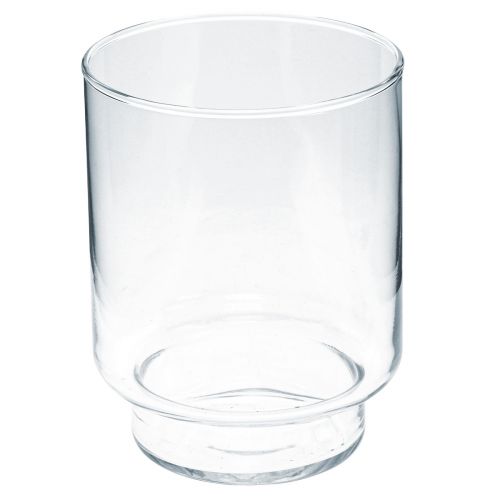 Floristik24 Vase en verre avec pied vase à fleurs décoration en verre vintage H15cm Ø11cm
