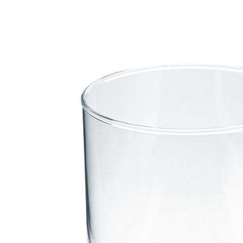 Floristik24 Vase en verre avec pied vase à fleurs décoration en verre vintage H15cm Ø11cm