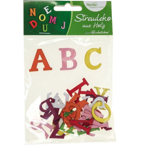 Article Décoration de table pour l&#39;école, décoration dispersée pour l&#39;école, lettres en bois colorées 2,5 cm 26 pcs