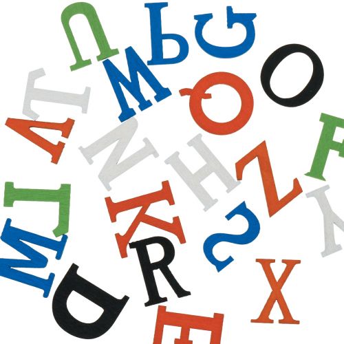 Article Décoration de table pour l&#39;école, décoration dispersée pour l&#39;école, lettres en bois colorées 2,5 cm 26 pcs