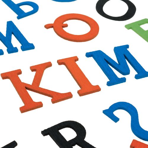 Article Décoration de table pour l&#39;école, décoration dispersée pour l&#39;école, lettres en bois colorées 2,5 cm 26 pcs