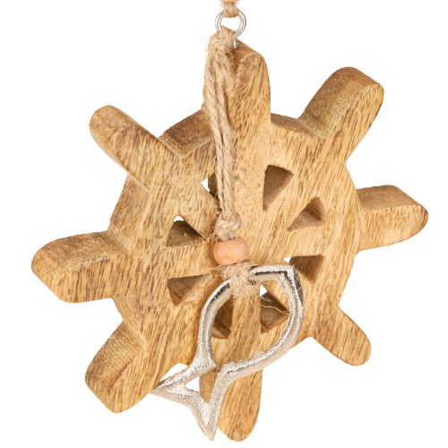 Floristik24 Décoration volant en bois pendentif poisson métal Ø12cm 2pcs