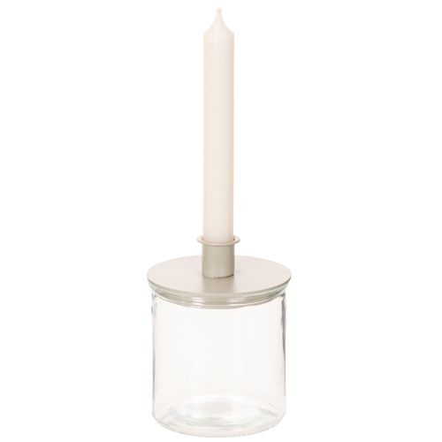 Bougeoirs ronds couleur crème pour bougies coniques, décoration de table, 10 cm, lot de 2 | Floristik24.be