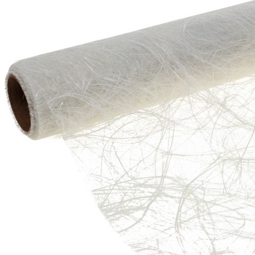 Floristik24 Déco polaire Sizoweb chemin de table blanc 30cm 5m