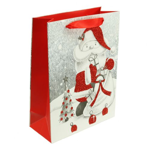 Floristik24 Pochette à cadeaux Père Noël 32 x 26 x 10 cm