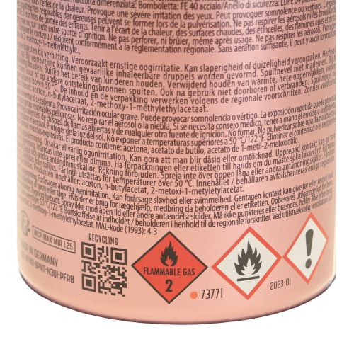 Article Bombe de peinture effet spray peinture métallisée rosé bombe aérosol 400ml