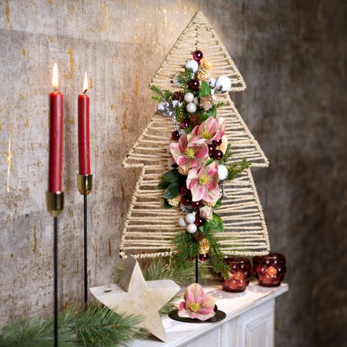 Floristik24 Coffret DIY décoration de table de Noël sapin raphia H60cm