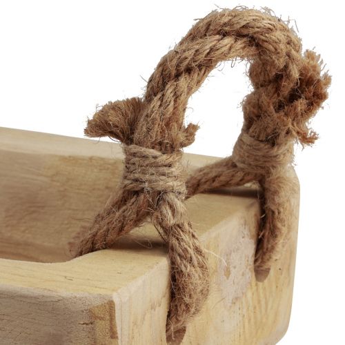 Floristik24 Jardinière en bois bol carré Paulownia naturel 57,5×18cm×18m