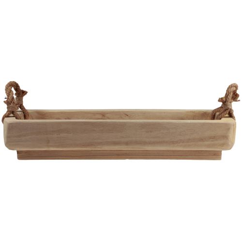 Floristik24 Jardinière en bois bol carré Paulownia naturel 57,5×18cm×18m