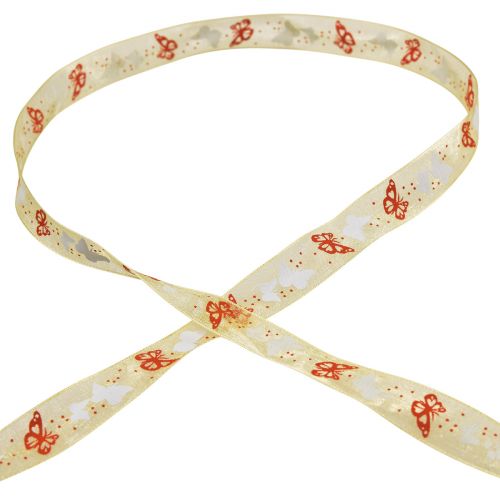 Article Ruban organza ruban papillon jaune 15mm 20m