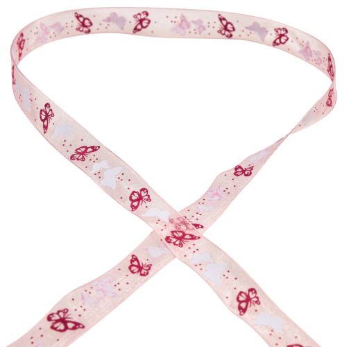 Article Ruban organza ruban papillon rose 15mm 20m