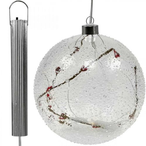 Article Boule de Noël LED guirlande lumineuse en verre coeurs Ø15cm