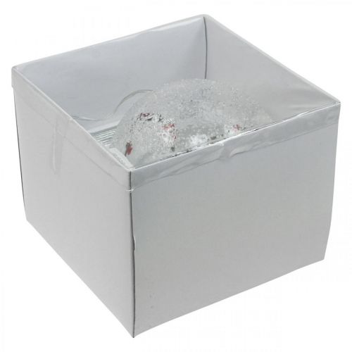 Article Boule de Noël LED guirlande lumineuse en verre coeurs Ø15cm