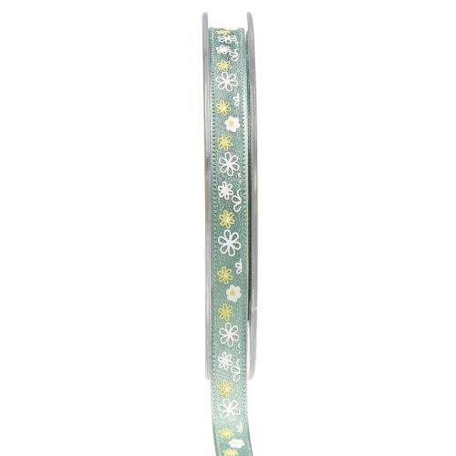 Ruban cadeau fleurs ruban décoratif ruban vert 10mm 15m