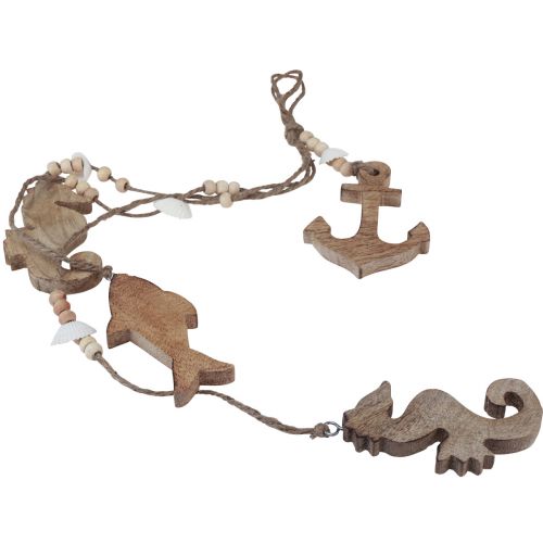 Floristik24 Cintre décoratif bois maritime hippocampe ancre poisson 60cm