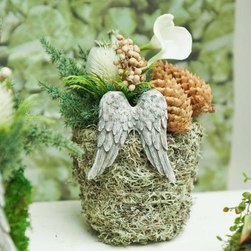 Floristik24 Ailes d'ange sur pique Décoration funéraire 10cm 3 pcs