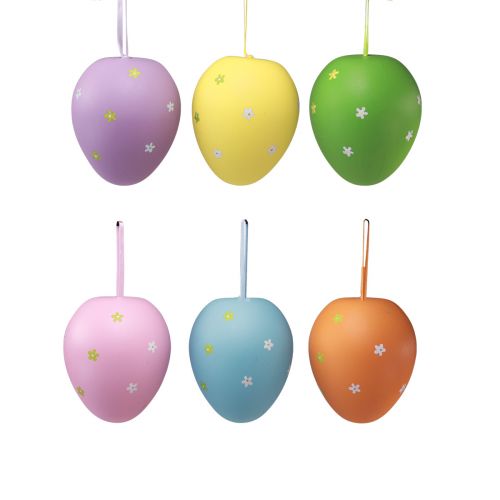 Floristik24 Oeufs de Pâques à suspendre oeufs en plastique 6,5x10cm 6 pcs