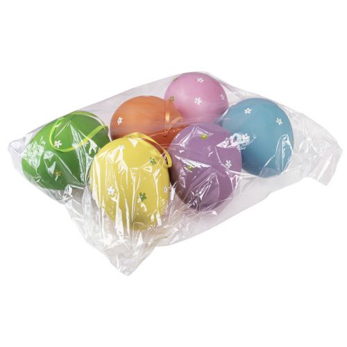 Floristik24 Oeufs de Pâques à suspendre oeufs en plastique 6,5x10cm 6 pcs