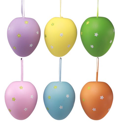 Floristik24 Gros œufs de Pâques à suspendre en plastique 11×14,5 cm 6 pcs