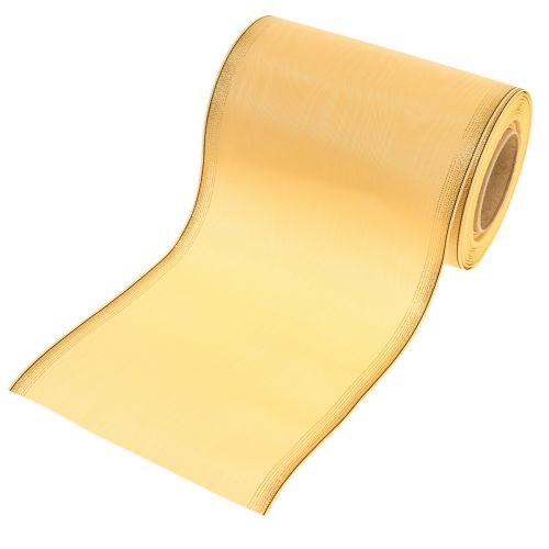 Floristik24 Ruban de couronne moiré ruban de couronne jaune 150mm 25m