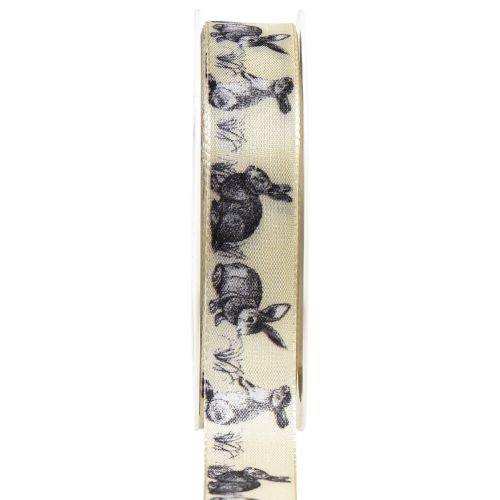 Floristik24 Ruban cadeau de Pâques ruban de soie Lapins de Pâques 25mm 18m