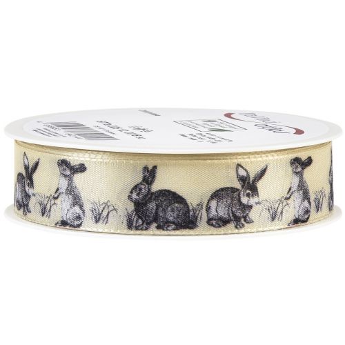 Floristik24 Ruban cadeau de Pâques ruban de soie Lapins de Pâques 25mm 18m