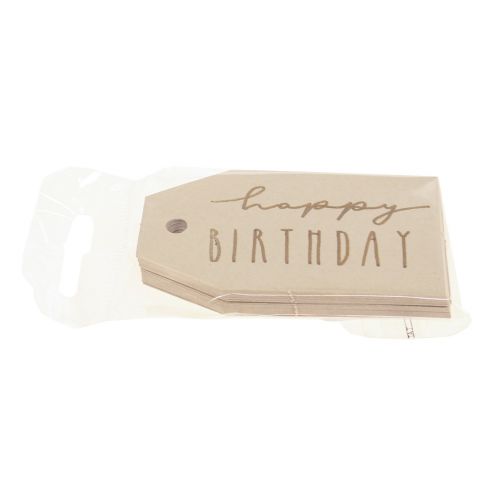 Article Étiquettes cadeaux papier imprimé Joyeux Anniversaire 4×7cm 24 pcs