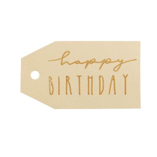 Article Étiquette cadeau papier imprimé Happy Birthday 4×7cm 24pcs