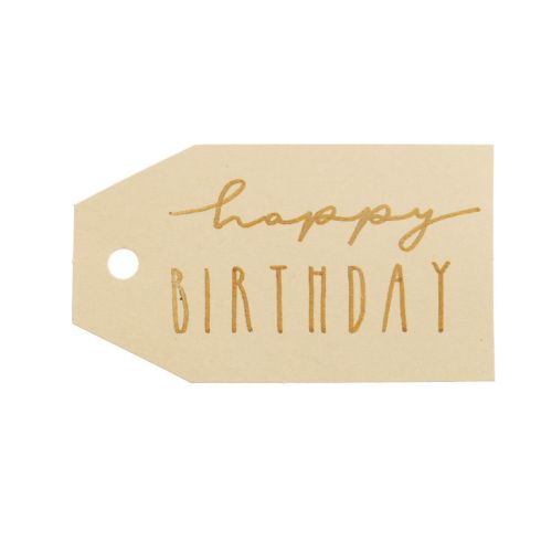 Article Étiquettes cadeaux papier imprimé Joyeux Anniversaire 4×7cm 24 pcs
