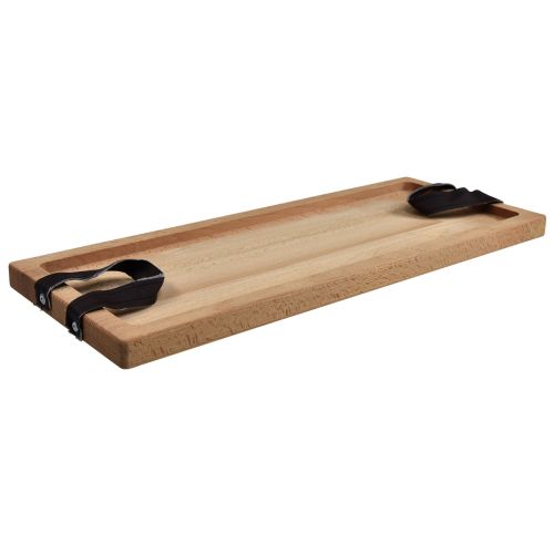 Floristik24 Plateau décoratif, plateau oblong en bois avec poignées en hêtre 50×19,5cm