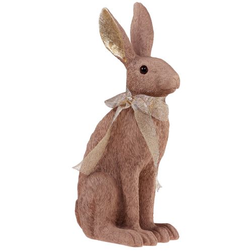 Floristik24 Lapin de Pâques décoration lapin avec noeud décoration marron Pâques 35cm