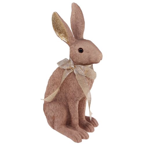 Floristik24 Lapin de Pâques décoration lapin avec noeud décoration marron Pâques 35cm