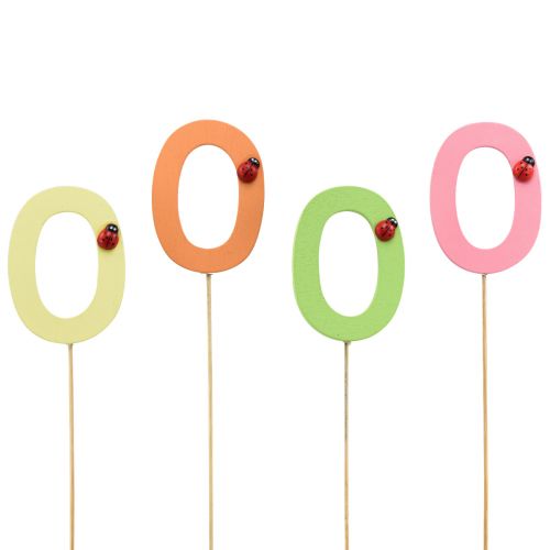 Article Bouchons numérotés anniversaire 0 bouchons fleurs bois 27,5cm 16 pcs