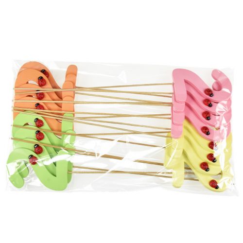 Article Bouchons numérotés anniversaire 2 bouchons fleurs bois 27,5cm 16 pcs