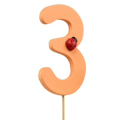 Article Bouchons numérotés anniversaire 3 bouchons fleurs bois 27,5 cm 16 pcs