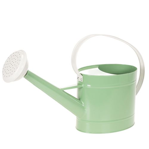 Arrosoir décoratif en métal, vert pastel rétro avec détails blancs, pour jardin, balcon et intérieur, 52,5 x 15 x 30 cm acheter | Floristik24.be
