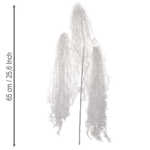 Branche d'hiver artificielle blanche à l'aspect givré et enneigé, 70 cm | Floristik24.be