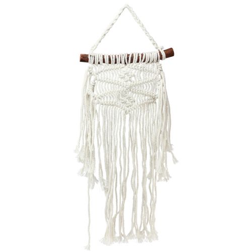 Floristik24 Tenture murale macramé boho décoration murale crème 18,5×48cm