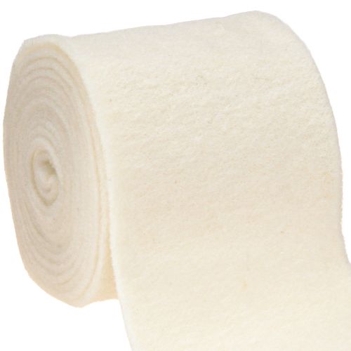 Floristik24 Ruban de feutre 15 cm x 5 m blanc